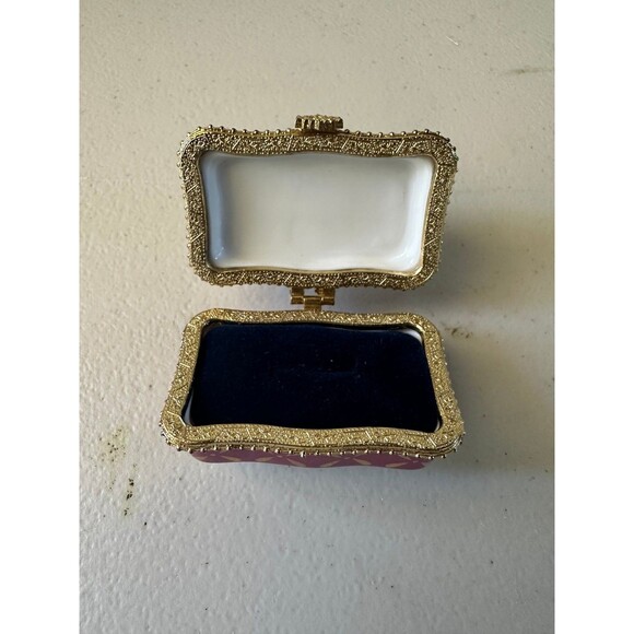 New Siu Ming Pink Tea Cup Porcelain Jewelry Keepsake Hinged Trinket Box - Picture 5 of 7